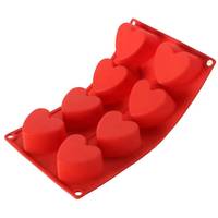Molde de Silicona Ecológico de 8 Cavidades en Forma de Corazón - Herramienta Sostenible para Chocolate, Pastel, Gelatina y Pudín