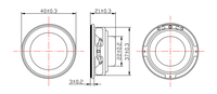 Speaker mini magnetik internal bass bulat 40mm 4cm, speaker mini frekuensi penuh 1.5 inci 4 ohm 3 Watt, speaker luar ruangan tahan air