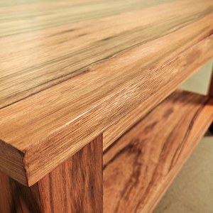 Hiện Đại Mộc mạc vuông màu đỏ nâu sọc hạt gỗ Bàn cà phê với kệ mở với mạnh mẽ slanted chân 2-tầng thiết kế lưu trữ - Product Image 6