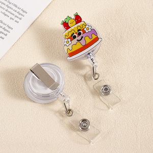 Porte-badge rétractable en acrylique imprimé sur mesure, motif mignon, pour <span class=keywords><strong>accessoires</strong></span> <span class=keywords><strong>de</strong></span> carte d'identité <span class=keywords><strong>de</strong></span> <span class=keywords><strong>bureau</strong></span> - Product Image 1