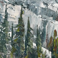 Peinture sur toile de paysage naturel abstrait texturé 3D fait à la main à l'huile encadrée pour la décoration du salon, montagne enneigée