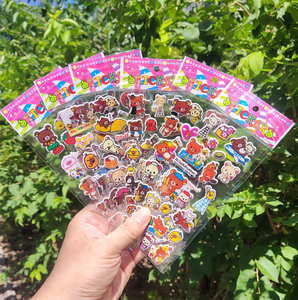 Hoja de pegatinas de vinilo PVC personalizadas con logo de marca, impresas por transferencia térmica, acabado mate, troqueladas, impermeables, con diseño de dibujos animados para - Product Image 3