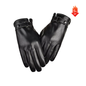 Gants pour hommes en peluche, épais, thermiques, imperméables, souples, en similicuir PU, avec écran tactile, pour l'extérieur, le vélo et l'hiver - Product Image 5
