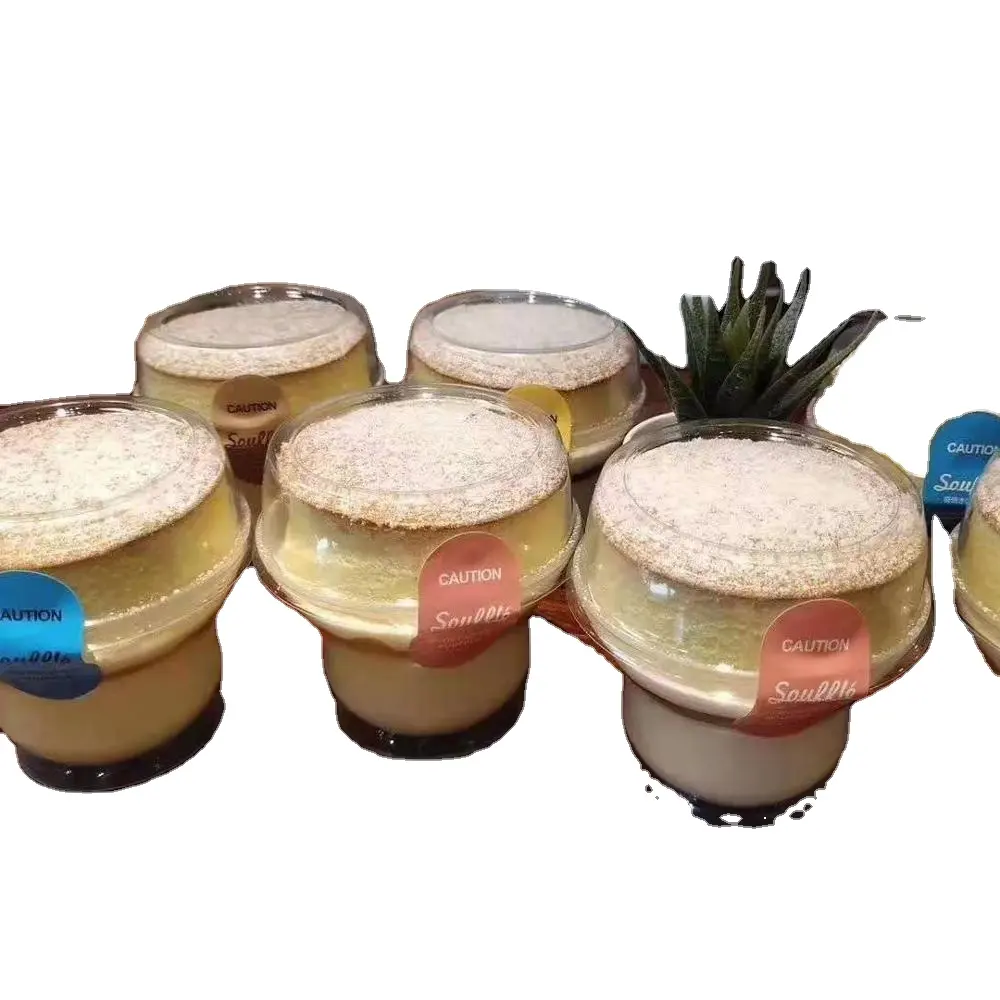Llevar desechables queso de embalaje de fruta transparente para mascotas de plástico blister mini pudín de La jalea postre de pastel de taza con tapa