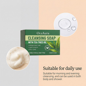 Gentle Tea Tree Cleansing <b>Soap</b> Rich Dense Foam Mild Purifying Skin Plant Extract Soft Smooth Texture Refreshing Deep Clean Daily - Product Image 2