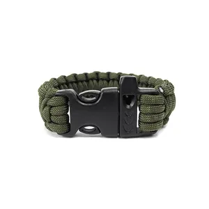 Multifunction Emergency Paracord Bracelet Outdoor Survival Parachute EDC Tool Scraper Whistle Buckle Paracord Wristband