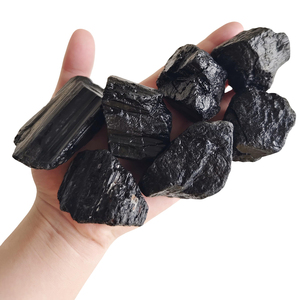 Natürliche rohe Heils teine Schwarzer Edelstein Natur felsen zum Schneiden, Polieren, Schmuck herstellung, Inneneinrichtung - Product Image 1