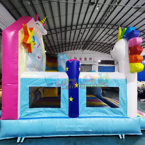 Castillo inflable de unicornio, tobogán inflable para fiestas infantiles, combo comercial. - Product Image 2