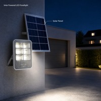 Lampu Sorot Tenaga Surya 400W 2800Lumen Kecerahan Tinggi 240 Buah Chip LED 5054 20000Mah Pengaturan Timer Penerangan Halaman Tempat Parkir