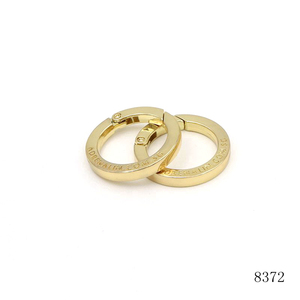 Chải vàng Clasp logo khắc phẳng Snap Vòng góc cạnh O Nhẫn Clip Key <span class=keywords><strong>Ring</strong></span> chủ - Product Image 6