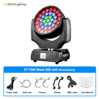 MGOLighting Wash 600 LED 37x 15W RGBW Zoom Wash Moving Head für Festival, Konzert, Party, Disco, Bühnenbeleuchtung