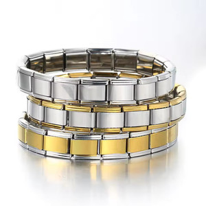 Bracciale a Maglia Elastica Stile Semplice in Acciaio Inossidabile, Largo 9mm, Gioielleria Fai da Te di Alta Qualità di Fabbrica, Braccialetto con <span class=keywords><strong>Charm</strong></span> Italiani - Product Image 5