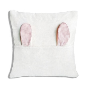Vente en gros housse de coussin en lin blanc de Pâques par sublimation taies d'oreillers de poche avec oreilles de <span class=keywords><strong>lapin</strong></span> personnalisées - Product Image 5