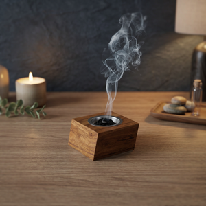 Juego de Quemador de Incienso de Madera con Caja de Almacenamiento, Porta Incienso de Aromaterapia, Decoración de Escritorio Hecha a Mano - Product Image 1