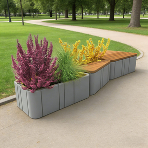 Curved Landscape Seating Durable Exterior Stools for Apartment Complex Garden Yard - Product Image 3
