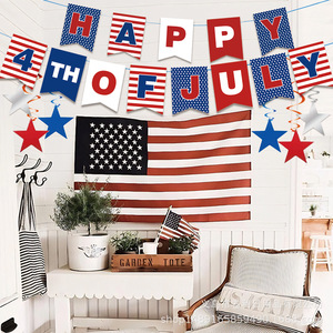 Kit de Décoration pour Fête du Jour de l'Indépendance, Bannière USA, Décoration de Gâteau, Vaisselle, Décorations pour la Célébration du 4 Juillet - Product Image 4