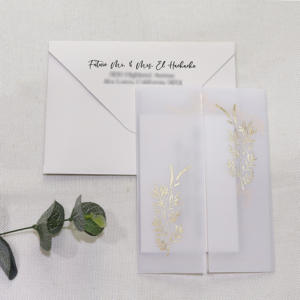 Moderne Luxus Blattgold Schrift Kalligraphie Hochzeits einladungen Klar Acryl Rsvp Karten Botanical Pergament Wrap Animal Paper - Product Image 2