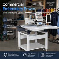 YJ1201-M Machine à broder numérique informatisée à 12 aiguilles, 1200 tr/min, à usage domestique, à tête unique, avec roulement et table