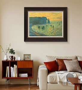 لوحة زيتية عصرية بأسلوب الآرت ديكو على قماش للتعليق على الحائط مع إطار أسود - Product Image 3