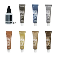 Kit de teinture liquide hybride longue tenue et waterproof pour sourcils, sans henné, tube de teinture pour cils et sourcils, rehausseurs de sourcils