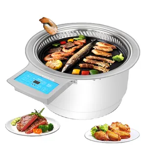 Electric Restaurant Grill China Factory Commercial Smokeless Teppanyaki Barbecue Griddle Restaurant Electric Korean Bbq Grill