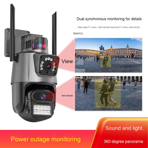 Icsee 3K 8MP ngoài trời ống kính kép không dây không thấm nước 4G an ninh CCTV PTZ WIFI cảnh báo ánh sáng <span class=keywords><strong>CMOS</strong></span> cảm biến đám mây dữ liệu - Product Image 4