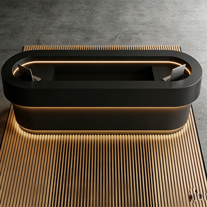 Mostrador de Recepción de Mármol de Lujo de Alta Calidad, Personalizado, Moderno, para Cafetería, Salón de Belleza, Hoteles, Oficina, con Luz LED - Product Image 5