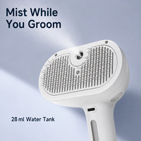Brosse de toilettage multi-usages portable autonettoyante pour animaux de compagnie, avec picots en acier, pour enlever les poils de chat et de chien, 28 ml, rechargeable par USB