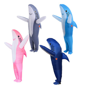 Costume gonflable amusant de <span class=keywords><strong>requin</strong></span> pour adulte, mascotte animale, <span class=keywords><strong>bleu</strong></span> et rose - Product Image 6