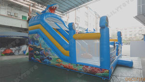 Lilytoys Commercial Château Gonflable Requin, Château de Saut Monde Marin, Maison de Rebond Extérieure <span class=keywords><strong>avec</strong></span> Toboggan pour Enfants - Product Image 3