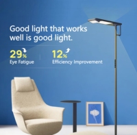 Lampe de sol de bureau commerciale moderne en aluminium, spectre complet, anti-lumière bleue, anti-éblouissement, détection de présence humaine, Bluetooth intégré