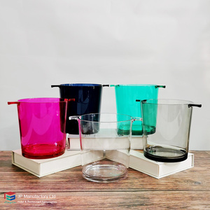 Seau à glace rond pour boissons, seau à glace de 2,5 L, polycarbonate incassable, seaux à glace pour champagne pour les fêtes, les bars, les clubs - Product Image 1