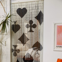 Rideau à enroulement en bambou fait main avec perles, séparateur de pièce à motif vertical, éco-responsable, séparateur de porte, décoration intérieure, OEM Vietnam