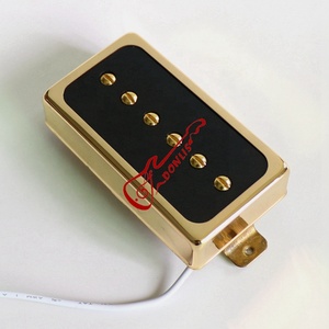 Pickup <span class=keywords><strong>per</strong></span> <span class=keywords><strong>Chitarra</strong></span> Elettrica Donlis Alnico 5 Magnetico, Copertura Dorata Aperta, Dimensioni Humbucker LP con Metallo - Product Image 5