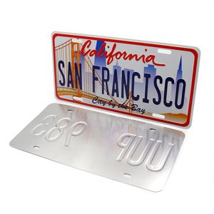 Targa Auto Personalizzata con Nome del Marchio, Stile San Francisco Stati Uniti, con Numero in Rilievo per Moto - Product Image 4
