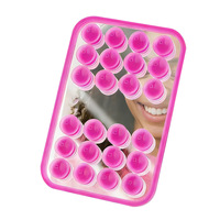 Support de téléphone portable magnétique en silicone avec logo personnalisé, nouvelle ventouse miroir, support de téléphone portable