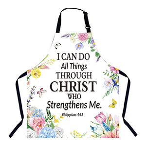 Livre d'écriture religieuse chansons motifs floraux Polyester sans manches vente en gros cuisine Anti-fouling tablier de cuisine personnalisable - Product Image 3