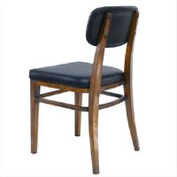 Chaise de restaurant commerciale en bois massif de haute qualité au design moderne, avec coussin, aspect antique, non pliable