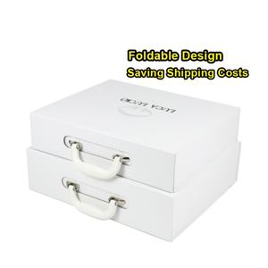 Boîte d'emballage cadeau pliable magnétique avec poignée, logo personnalisé, produit propre, boîtes personnalisées, valise durable - Product Image 2