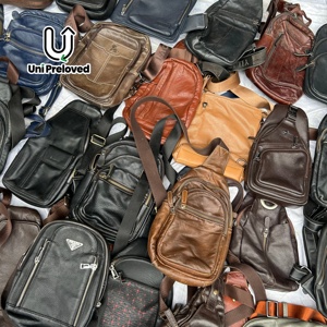 A13-2 Vente en gros de sacs de ceinture <span class=keywords><strong>pour</strong></span> hommes en cuir véritable d'occasion, sac de <span class=keywords><strong>taille</strong></span> en cuir de vache et de mouton, approvisionnement en vrac - Product Image 5