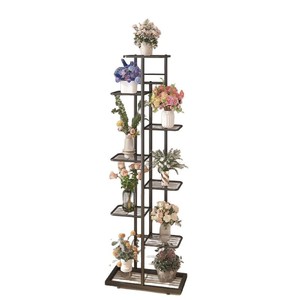 Multi Tier Floor Standing Flower Rack Modern Minimalist Iron <b>Shelving</b> Unit For Balcony Indoor Living Room - Product Image 3