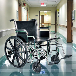 BESCO BES-WL107a 500lbs kursi roda bariatrik tugas berat 22 24 26 inci lebar kursi orang tua perlengkapan terapi rehabilitasi baja - Product Image 4