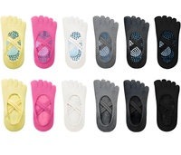 Chaussettes de yoga à cinq orteils pour femmes pour le yoga chaud Chaussettes de yoga croisées en coton extensibles et confortables pour les amateurs de fitness