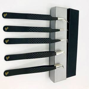 Pinzas de extensión de pestañas de acero inoxidable con logotipo personalizado, mango de diamante con volumen de 90 grados, Etiqueta Privada, herramienta de belleza profesional - Product Image 6