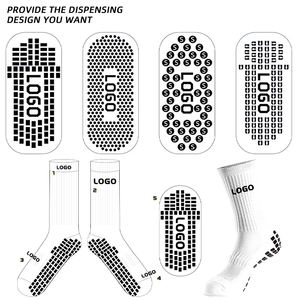 الجوارب الرياضية المخصصة المضادة للانزلاق الأبيض طاقم كرة القدم عدم الانزلاق ضغط قوس دعم جورب مخصص قبضة كرة القدم الجوارب - Product Image 2
