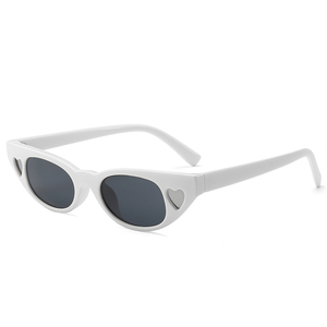 Lunettes de soleil unisexes Benola Kr8912 en promotion, de marque, avec décoration cœur, petites montures œil-de-chat, verres de couleur unie, pour femmes, tendance - Product Image 5