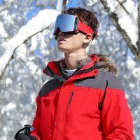 Lunettes de ski rétro sans cadre, anti-buée, OTG, magnétiques, avec logo personnalisé, vente en gros, lunettes de sport pour snowboard, lunettes de neige magnétiques