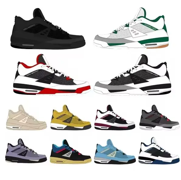 Fashionable custom sports shoes 4s high quality 1s basketball shoes 4s 11s 1s cushioned sports shoes men's black cat retro 4