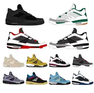 Fashionable Custom Sports Shoes 4s High Quality 1s Basketball Shoes 4s 11s 1s Cushioned Sports Shoes Men's Black Cat Retro 4