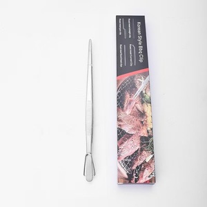 HS Korean Style <b>BBQ</b> Tongs Stainless Steel Anti Slip Heat Resistant Food Grade Grill Clamps - Product Image 3